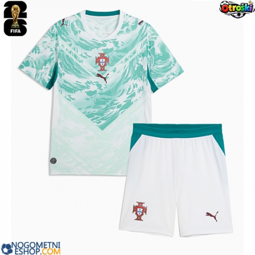 Otroški Nogometni dresi Portugalska Gostujoči SP 2026 Kratek Rokav (+ Kratke hlače)